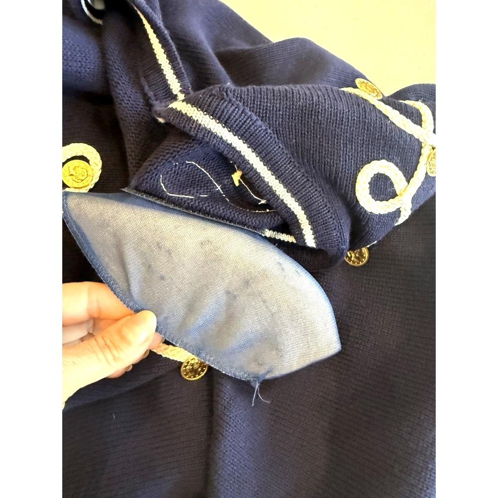 Vintage Preppy Nautical Knit Sweater Womens‎ Size 2X Navy Coastal Yacht Rope NWT - Picture 11 of 13